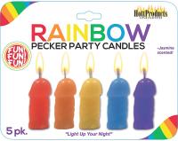 Bachelorette Rainbow Mini Penis Party Candles